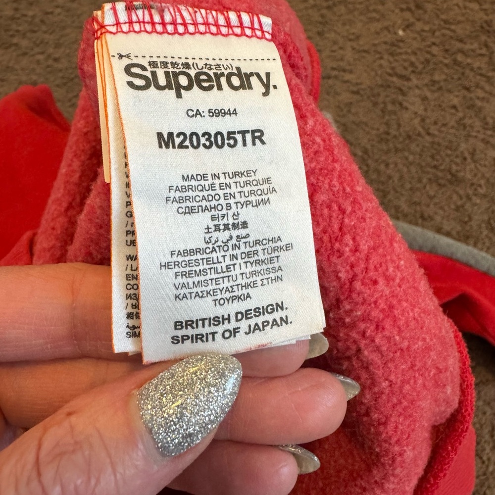 2 FOR $20 Superdry Men's Crewneck Stadium Sweatshirt Pull Over Red Gray M $75 - Picture 7 of 11